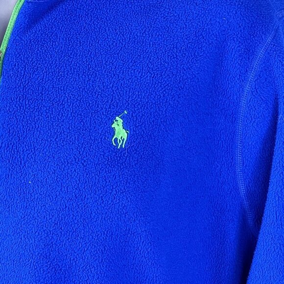 Polo Ralph Lauren Performance Men M 1/4 Zip Fleece Blue Pullover Logo Athleisure - Picture 7 of 13